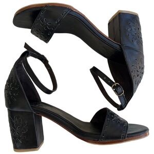 ELF Black Block Heel Sandals
